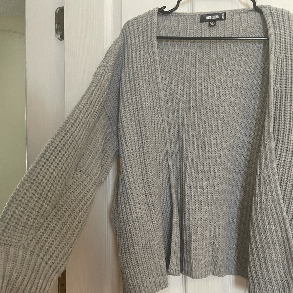 Thick grey cardigan from misguided